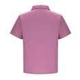 thumbnail image 4 of Fnnxeal Mens Summer Polo Shirts, Button Big and Tall Colleaed Tees Men’s Short Sleeve Shirt Solid Casual Shirt Pink T-Shirt 5XL, 4 of 5