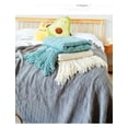 thumbnail image 3 of Manta de sofá, manta pequeña de estilo escandinavo, manta para siesta, manta de punto con borlas de hilo para el extremo de la cama, manta de color sólido (rosa naranja) brillar Electrónica, 3 of 5