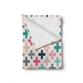 thumbnail image 2 of Teal and White Soft Flannel Fleece Throw Blanket, Colorful Geometric Shapes Dotted Design Hipster Feminine Fun Art Graphic, Cozy Plush for Indoor and Outdoor Use, 60" x 80", Multicolor, by Ambesonne, 2 of 6