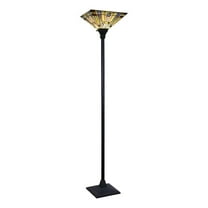 Pemberly Row 1-Light Metal Torchiere Floor Lamp in Black Bronze