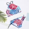 thumbnail image 4 of Fesfesfes Girls Bathing Suit Bigs Girl 2 Piece Swimsuit Sport Prints High Waist Bikini Set, 4 of 8