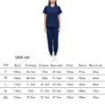 thumbnail image 5 of Conjunto de uniforme exfoliante para mujer, traje lavable a máquina con cuello en V, cintura elástica, ropa de trabajo para enfermera, ropa de trabajo, 5 of 5