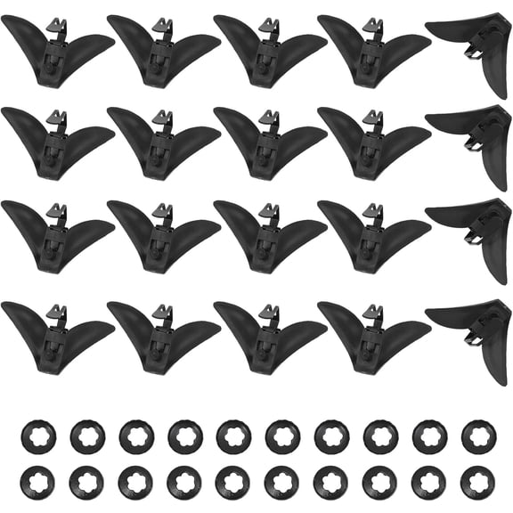 20Pcs Tie Clips Bowtie Hardware Fastener Black Iron Clip-On Tie Clip with Plastic Fixed Collar Clips