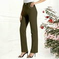 thumbnail image 2 of GILIGEGE Dress Pants Women Pull On Business Casual Stretchy Work Trousers Pockets High Waisted Lightweight Office Slacks Green L, 2 of 7