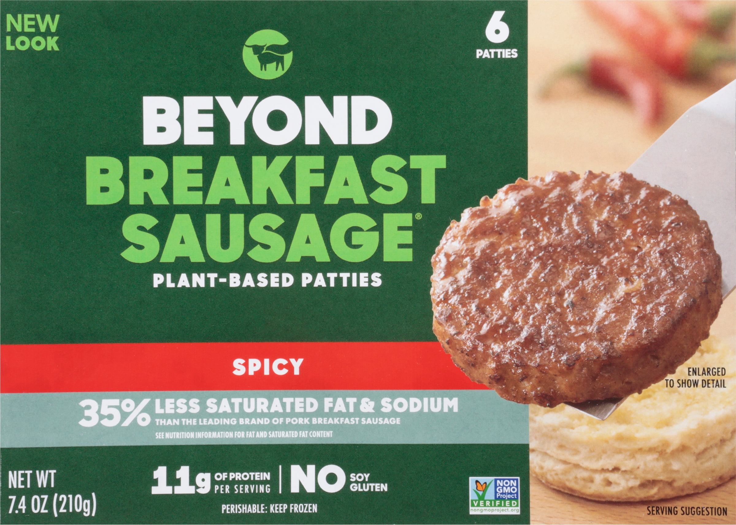 Beyond Meat Beyond Breakfast Sausage Plant-Based Breakfast Patties, Spicy 7.4 oz, Frozen