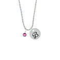 thumbnail image 2 of Delight Jewelry Crystal Hot Pink Channel Drop Silvertone Script Initial Disc - B - Charm Necklace, 20"+3", 2 of 4