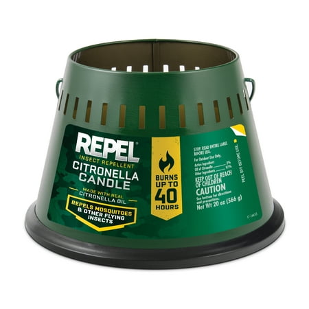 Repel Insect Repellent Citronella Candle, Triple Wick, (Best Bug Repellent For Camping)