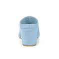 thumbnail image 2 of BLISSFUL STEP Women's Slides Chunky High Heels Slip on Pointed Toe Slide Mules Sky Blue 5.5, 2 of 6