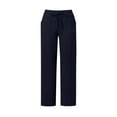 thumbnail image 6 of QATAINLAV Birthday Gifts! Capris for Women Casual Comfy Linen Pants Drawstring Elastic Waist Cropped Trouser with Pockets Fashion Beach Clothes Dark Blue L, 6 of 7