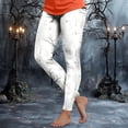 thumbnail image 2 of COMVALUE Women's Halloween Pumpkin Skulls Printed Ankle Elastic Tights Legging Halloween White Size M, 2 of 7