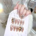 thumbnail image 4 of Uñas postizas adhesivas FIEONCIY, tamaño mediano, cuadradas, acabado brillante, set acrílico, 4 of 6