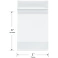 thumbnail image 2 of Plymor 3" x 4" (Pack of 500), 4 Mil with White-Block Heavy Duty Zipper Reclosable Plastic Bags, 2 of 3