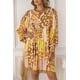 thumbnail image 4 of ABPHQTO Vestido Babydoll Manga Larga Plisado Abotonado Floral Amarillo De Mujer, 4 of 5