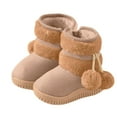 thumbnail image 2 of NAISIBABY Kids Shearling Boots, Thick Sole Faux Fur Lined Warm Non-Slip Boys Girls Winter Snow Shoes Beige 12(Little Kids), 2 of 4