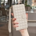 thumbnail image 6 of Allytechgroup Google Pixel 9 Pro XL Wallet Case Cover, Hand Wrist Grid Design Stylish Shockproof Cards Slots RFID Blocking Phone Case Cover for Women Men, Beige, 6 of 7