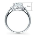 thumbnail image 4 of BERRICLE Sterling Silver 3-Stone Wedding Engagement Rings 2.6 Carat Emerald Cut Cubic Zirconia CZ Ring for Women, Rhodium Plated Size 7, 4 of 10