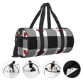 thumbnail image 3 of Easygdp Heart Black Buffalo Plaid Gingham Bolsa de Viaje, Bolsa de Mano, Bolsa de Gimnasio, Bolsa de Equipaje para Viaje, 3 of 5