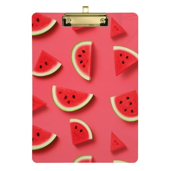 Acrylic Clipboards Watermelon Fruit A4 Standard Size Clipboard 12.5" X 9" Clip Board for Office School Teacher Women Men