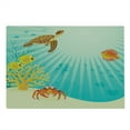 thumbnail image 2 of Marine Cutting Board, Tropical Fishes Crab Loggerhead Sea Turtle Oceanic Sun Reflecting Beach Cartoon, Decorative Tempered Glass Cutting and Serving Board, Large Size, Multicolor, by Ambesonne, 2 of 5