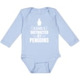 thumbnail image 3 of Inktastic Easily Distracted by Penguins Boys or Girls Long Sleeve Baby Bodysuit, 3 of 5