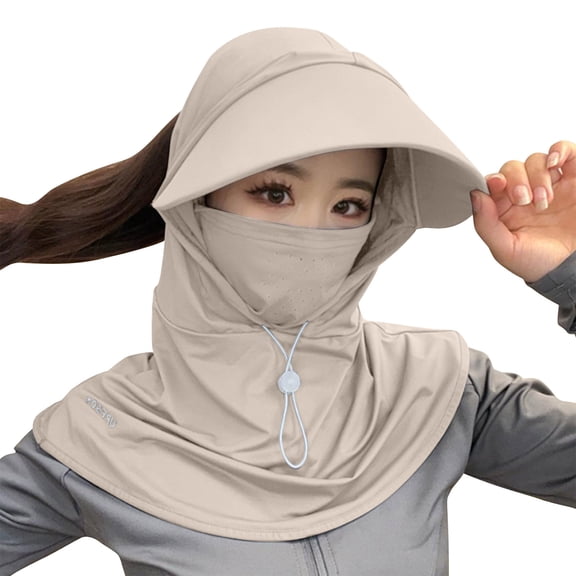 jobturf Summer Balaclava Women UV Protection Sun Hat with Breathable Face Mask and Neck Guard Cooling Ice Silk Face Cover for Travel Cycling