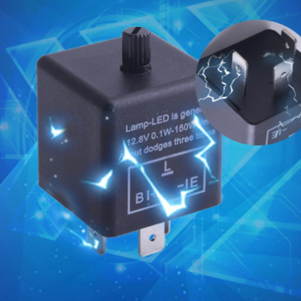Electronic LED Adjustable Flasher Relay For Turn Signal A1T0 Light Blinker U4C4 - image 3 of 9