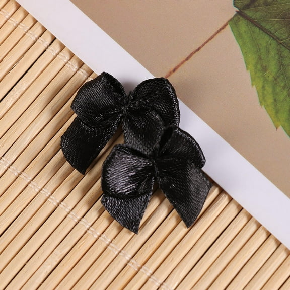 LEORX Premium Black Bow Ornaments for Crafting and Hair Accessories 100Pcs
