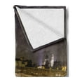 thumbnail image 2 of Landscape Soft Flannel Fleece Throw Blanket, Ponte Pietra on River Adige Roman Bridge in the Old Town of Verona Italy, Cozy Plush for Indoor and Outdoor Use, 70" x 90", Black Beige, by Ambesonne, 2 of 5