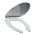 thumbnail image 4 of asiento para baño cierre lento permajuste y bisagras ajustables alargado blanco plástico, 4 of 5