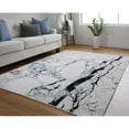 thumbnail image 2 of Feizy Indio Modern Abstract, Ivory/Blue/Black, 1'6" x 1'6" Swatch Stain Fade Resistant Pet & Kid Friendly Industrial Watercolor Floor Rug for Living room Bedroom, 2 of 7
