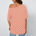 thumbnail image 4 of Ohufall One Shoulder Shirts for Women Print Short Sleeve Pullover Casual Tops Loose Fit Summer Cute Tops, 4 of 6