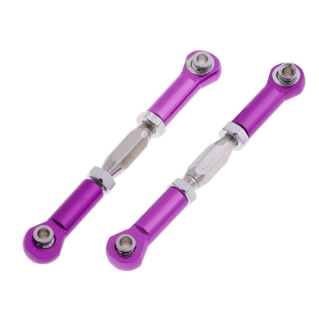 2pcs Steer , Varilla De Suspensión Delantera , Para 1/10 RC HSP uck 94118, 94177, 94111, 94188, 94170, 94108, 94106, 94107, 94166 Púrpura Baoblaze Parte posterior delantera Servo Varillaje de la dirección