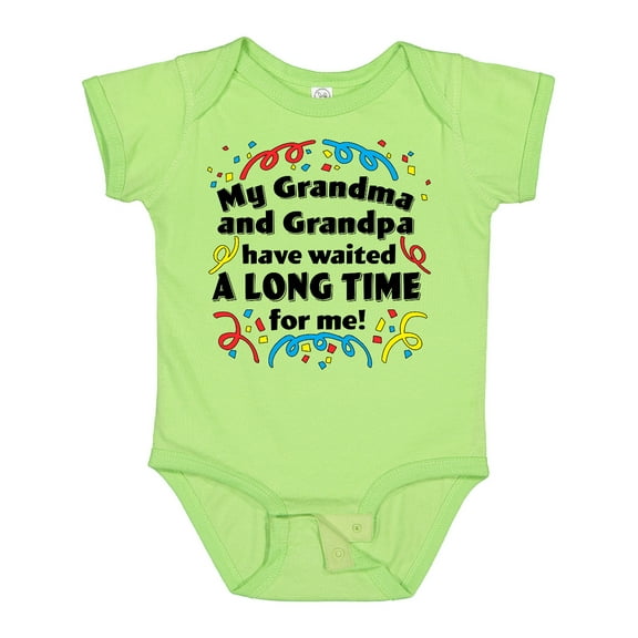 Inktastic My Grandma and Grandpa Have Waited a Long Time for Me Boys or Girls Baby Bodysuit