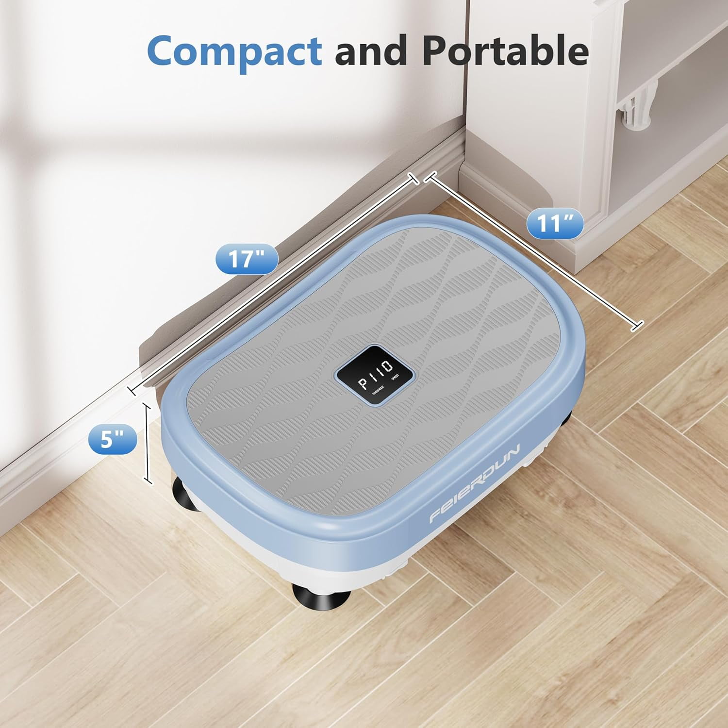 FEIERDUN Vibration Platform Machine, full Body Workout Vibration Fitness Platform, with Loop Bands & Remote
