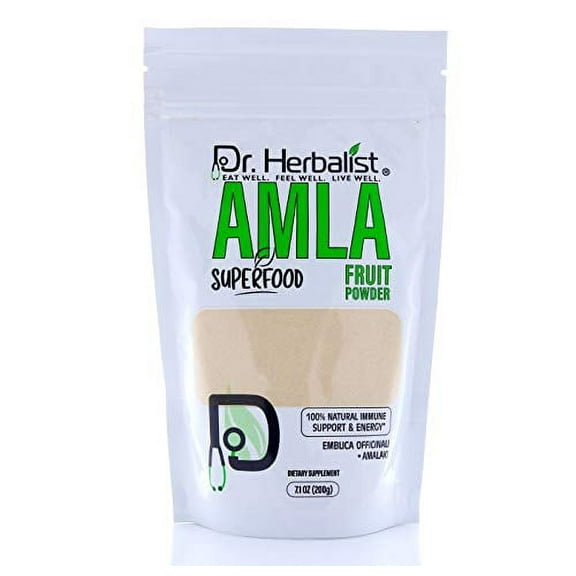 DR. Herbalist-7.1 OZ (200g)Amla Fruit Powder, Amla Powder Organic for Eating, Ascorbic Acid Powder, Emblica Officinalis, Amalaki for Immune Support & Energy