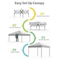 thumbnail image 3 of Pop Up Canopy, Portable Pop Up Outdoor Shelter, Waterproof Canopy Tent Instant Canopies with 4 Stakes, 4 Ropes, 4 Sandbags for Farmers' Market, Outdoor, Camping, 3 of 6