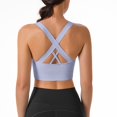 thumbnail image 7 of Women's Strong Hold Sports Bra Wireless Cross Back Yoga Lingerie, Unpadded Seamless Fitness Bustier, High Impact Running Underwear, Breathable Gathering Gym Vest, Supportive Athletic Bralette, 7 of 7