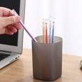 thumbnail image 4 of Preplabs Barrel Pencil Holder Frosted Pen Holder - Black Transparent Desktop Tube for Student Stationery, 4 of 8
