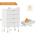 thumbnail image 2 of Senfot 4 Drawer Dresser for Bedroom, Storage Dresser Chest Cabinet Organizer Unit, Modern Closet Dressers Chest of Drawers, Small Fluted Nightstand for Bedroom.White, 2 of 6