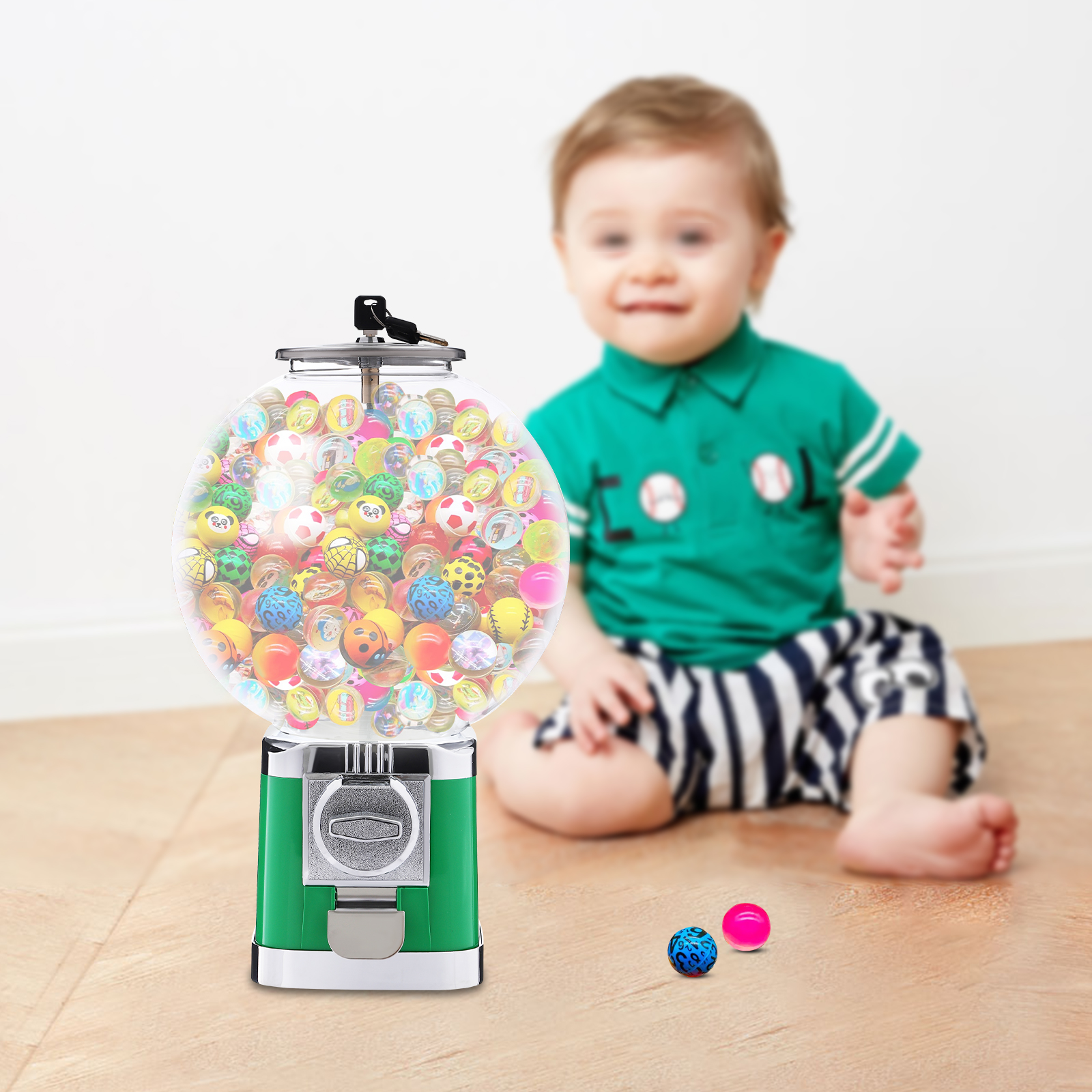 Bulk Vending Gumball Candy Machine Countertop Treat Dispenser Large Capacity for Retail Stores, Game Halls