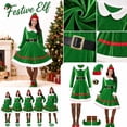 thumbnail image 4 of Christmas Costumes For Women， Women's Green Christmas Costume Set for Holiday Party Winter Outfit Cosplay Clothes Elf Outfits Christmas Decoration Festive Role Play Dress Up Seasonal Celebrations, 4 of 7