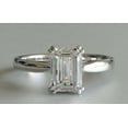 thumbnail image 2 of HeartsAndYou 1.4ct Emerald Cut Moissanite Engagement Ring for Women Solitaire Promise 18k White Gold Over Silver, 2 of 4