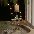 thumbnail image 2 of CuiLiyq Gold Candle Holders, Christmas Tree Reindeer Snow Candlestick Holders, Metal Candle Sticks Holder, for Christmas Wedding Table Decorative Centerpiece Gift (Star Pattern), 2 of 6