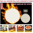 thumbnail image 5 of Gyreuni Pizza Stone Set,13" Pizza Stone for Oven with Steel Scraper& Metal Rack/Handle & Pizza Peel(OAK),& 10pcs Cooking Paper,for Home Cooking Pizza or Bread, 5 of 9