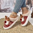 thumbnail image 2 of Gubotare Christmas Shoes Women Girls Faux Fur Bunny Scuff Slippers Size 7 (Red,7), 2 of 6