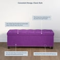 thumbnail image 5 of BELLEZE Button-Tufted Linen Storage Ottoman Bench - Brentwood (Purple), 5 of 7