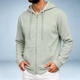 thumbnail image 6 of cfhntfmh Mens Zip up Sweatshirt Casual Drawstring Long Sleeve Hooded Jackets with Pockets Fall Trendy Clothing (Mint Green,X-Large), 6 of 7