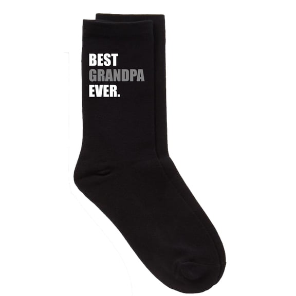 Mens Best Grandpa Ever V2 Black Calf Socks Fathers Day Dad Husband Boyfriend Uncle Grandpa Grandad Present