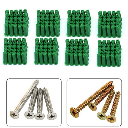 

100 pcs of M6 green plastic expansion pipe anchor rubber plug dry wall screw