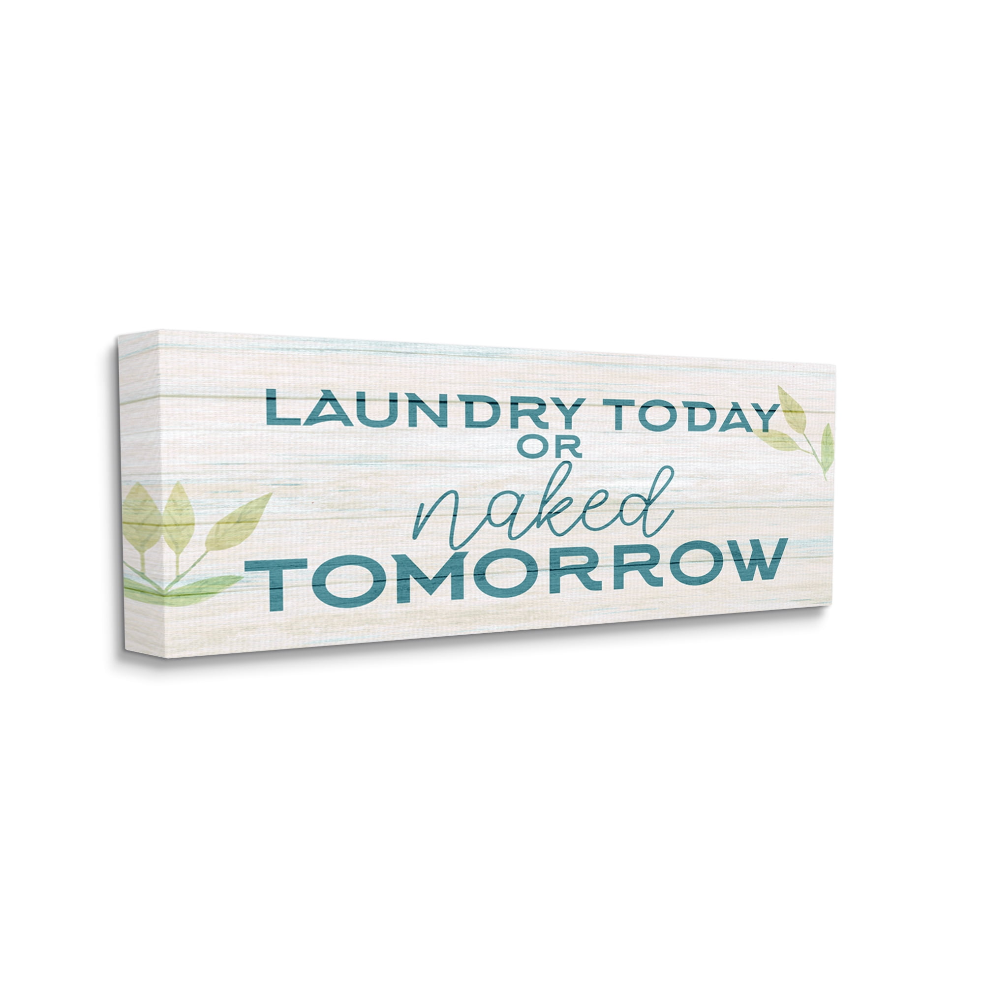 Stupell Industries Charming Country Laundry Botanical & Floral Painting Gallery Wrapped Canvas Art Print Wall Art, 24 x 10